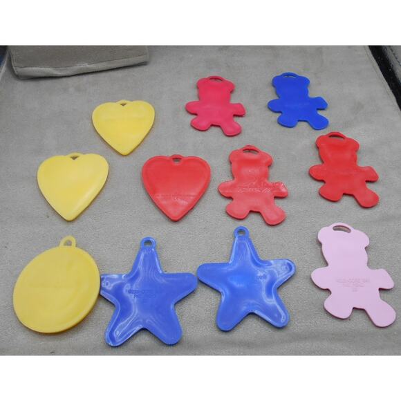 Vintage 1991 Zibi-Core Balloon Weight Lot: Teddy Bear, Star, Heart, Smiley - Picture 3 of 8